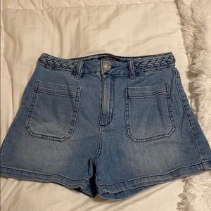 Cute Braided Waist Denim Shorts